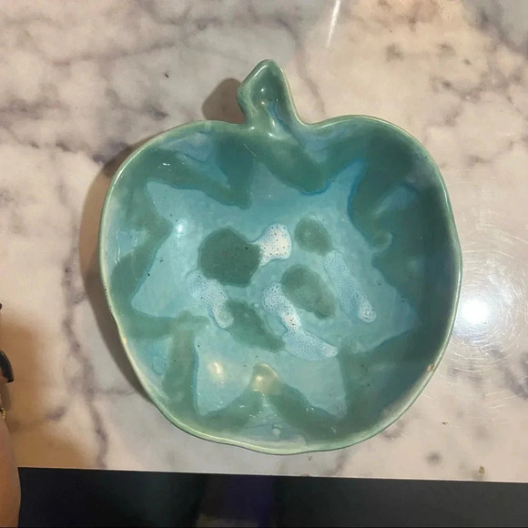 DRYDEN Ovenware Large APPLE Baking Dish Ozark Frontier Blue & Green Dish Vintage - Picture 2 of 7